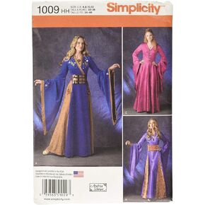 Simplicity Women's Renaissance Faire and Cosplay Costume Dress Gown Sewing Pattern, Sizes 6-12