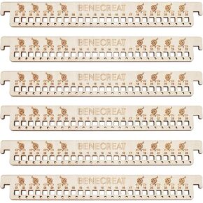 BENECREAT 6Pcs Wood Hanging File Floss Organizer, 25 Holes Embroidery Thread Organizer, Cross Stitch Floss Holder for Needlework Craft DIY Sewing Storage, Hole: 3mm & 7.5x7.5mm
