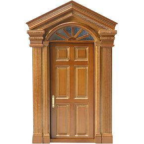 LOGOFUN Dollhouse Mini Door Figurine Miniature Vintage Door Statue 1:12 Scale Tiny Door Sculpture for Doll House Accessories