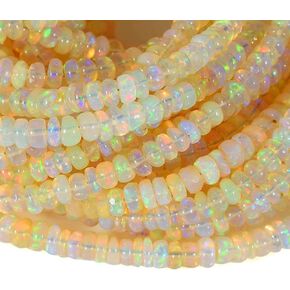 Black Ethiopian Opal Beads || Black Opal Gemstone Faceted Rondelle Loose Beads for DIY Jewelry Making - 8 Inch Approx (4 MM to 5 MM, Black Opal)