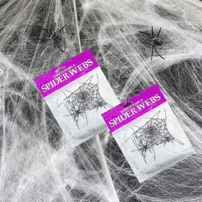 The Dreidel Company Spider Webs, Halloween Spider Webbing Decoration, Indoor & Outdoor Spooky Party Favor Supplies (12-Pack)