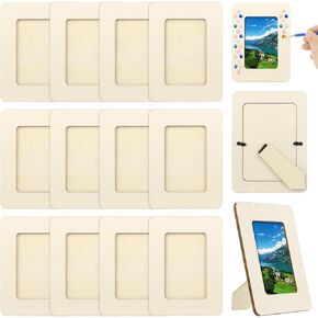 Lnrueg 36PCS Unfinished Wooden Craft Frames, 3 x 5 in Wooden Craft Frames,Picture Frames to Decorate，Paintable Picture Frames for DIY Projects, School Crafts, and Home Decorations