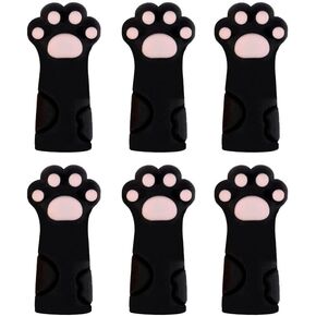 6Pcs Black Cat Paw Knitting Needle Stoppers, Cute Knitting Needle Point Protectors, Silicone Knitting Needle Caps Knitting Needle Tip Covers Needle Huggers Knitting and Crochet, Knitting Accessories