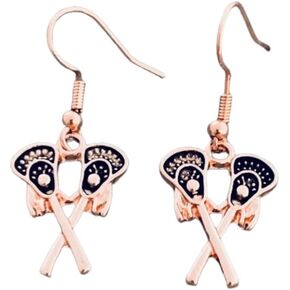 Sportybella - Lacrosse Earrings - Girls Lacrosse Jewelry - Girls Lacrosse Stick Dangle Earrings, Gift For Lacrosse Players, Moms and Coaches