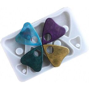 7-Cavity Gothic Ouija Board Silicone Resin Molds, Heart Shaped Jewelry Epoxy Mold for DIY Pendant Charms Making
