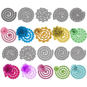 10 قطع من قوالب قطع الزهور الحلزونية ثلاثية الأبعاد، قوالب زهور ورقية معدنية صغيرة، بطاقة صور سكرابوكينغ لصنع قالب النقش قالب استنسل قطع الفنون والحرف اليدوية قالب القالب in Kuwait