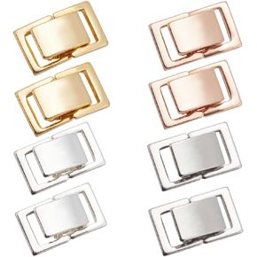 SUNNYCLUE 1 Box 8Pcs 20mm Brass Fold Over Clasps Folding Clasp Extender Metal Gold Silver Necklace Extension Fastener Foldover Clasps Bulk for Jewelry Making Bracelets Necklaces Women Diy Craft Supply