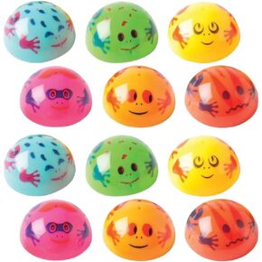 ArtCreativity Frog Poppers, Set of 12, Pop-Up Half Ball Toys in Assorted Colors and Designs, Old School Retro 90s Toys for Kids, Birthday Party Favors, Goodie Bag Fillers for Boys and Girls