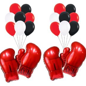 Boxing gloves balloons,boxing party decorations balloons,wrestling birthday party supplies balloon for youth boxing party decor/fight night party balloons
