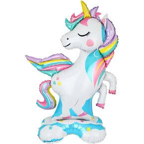 Stand Unicorn Balloons 3D Big Rainbow Unicorn Foil Balloon 1st Little Girl Birthday Party Unicorn Decorations Baby Shower Children's Day 46 Inch
