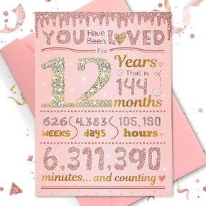 16th Birthday Card, TSVATE 16 Year Old Girl Birthday Gift Ideas, Sweet 16 Gifts for Girls, Daughter, Granddaughter, Niece, 16th Birthday Decorations for Girls, Sweet 16 Birthday Card Rose Gold 16 Bday