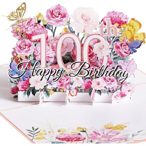 Happy 75th Birthday Pop-Up Card for Women, Wife, 75th Birthday Gift for, Mom, 3D Greeting Birthday Card with Blank Note and Envelope, 5" x7"