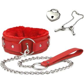 Leather Collar and Leash Set - Adjustable Leather Soft Training Collar with Leash for Pet (Black, A-Leash)