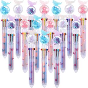 Droutti 16 Pack Multicolor Ballpoint Pen Retractable Roller Pens 10 in 1 Colorful Shuttle Pens Cartoon Animal Pens Multicolor Pen In One for Home Office School Students Supplies Christmas Gifts
