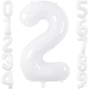 White Number 1 Balloon 40 Inch, Big Large Foil Helium Number Balloons, Giant Mylar Number 1 Balloons for 1st first Birthday Party Decorations Supplies Anniversary
