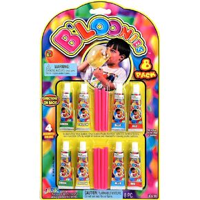 JA-RU Bloonies Magic Plastic Bubbles with Straw (1 Pack/ 8 Tube) Super Elastic Bubble Balloons for Kids. 90s Toys Nostalgia, Bubble Party Favors, 2000s Party Decorations. 774-1A