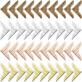 Zhengmy 160 Pieces Book Corner Protector Metal Vintage Photo Album Corner Protectors Decoration for Crafting Scrapbooking Photo Angle Book Cover Menus Notebook