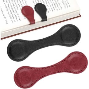 2 Pcs Magnet Leather Bookmark Retro Book Page Holder Vintage Handmade Book Marker Clip Personalized Leather Page Buckles Timeless Reading Accessories for Women Bookworm Lover Readers Teachers