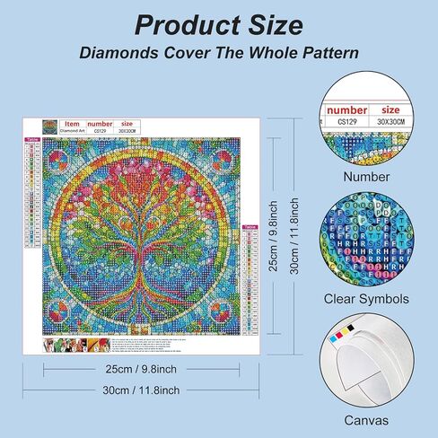 Acudotr Diamond Painting Kits for Adults, 5D DIY Diamond Art Kits for Beginners, Full Drill Diamond Painting Kits for Home Wall Decor, Tree of Life, 12x12 Inch in Saudi Arabia