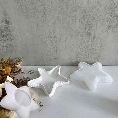 2 قطعة صينية نجم البحر قالب سيليكون قالب صينية المجوهرات قالب حامل شمعة راتنجات الايبوكسي قالب صينية قالب المحيط موضوع ديكور المنزل عرض الحلي حاوية تخزين قالب الطبق للأسمنت الخرساني الإبداعي in Kuwait