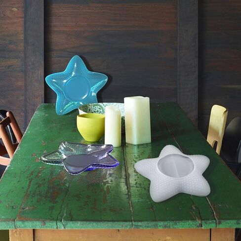 2 قطعة صينية نجم البحر قالب سيليكون قالب صينية المجوهرات قالب حامل شمعة راتنجات الايبوكسي قالب صينية قالب المحيط موضوع ديكور المنزل عرض الحلي حاوية تخزين قالب الطبق للأسمنت الخرساني الإبداعي in Kuwait