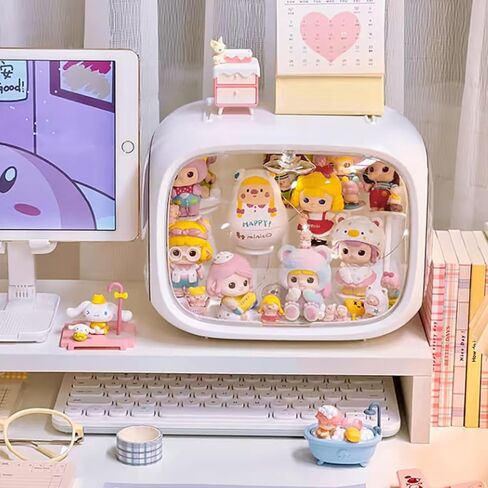 حافظة عرض RHBLME للأشكال، حافظة عرض لـ Popmart مع حامل عرض قابل للتعديل، حافظة عرض صغيرة مقاومة للغبار والرطوبة مع باب متوافقة مع شخصيات الأكشن من مقتنيات Lego in Kuwait