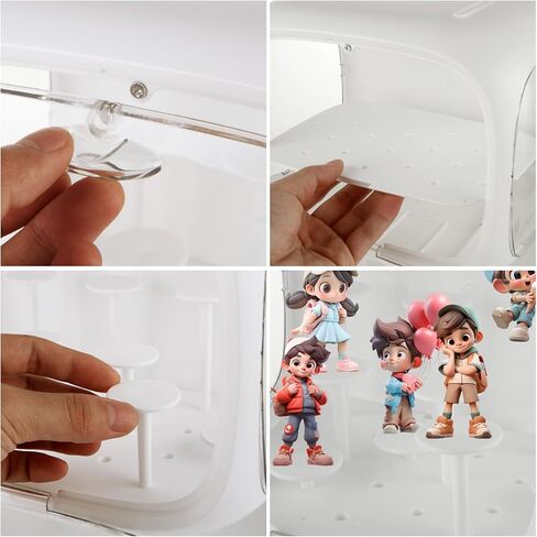 حافظة عرض RHBLME للأشكال، حافظة عرض لـ Popmart مع حامل عرض قابل للتعديل، حافظة عرض صغيرة مقاومة للغبار والرطوبة مع باب متوافقة مع شخصيات الأكشن من مقتنيات Lego in Kuwait