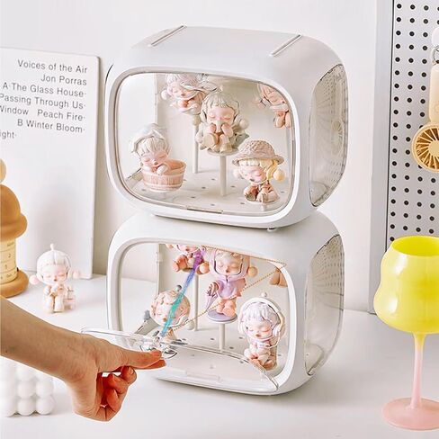 حافظة عرض RHBLME للأشكال، حافظة عرض لـ Popmart مع حامل عرض قابل للتعديل، حافظة عرض صغيرة مقاومة للغبار والرطوبة مع باب متوافقة مع شخصيات الأكشن من مقتنيات Lego in Kuwait