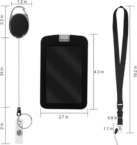Badge Holder Retractable Clip, Set of 2, Break Away Lanyards for Id Badges and Keys, Id Card Holder Retractable for Office, School, Teacher Lanyard with Id Holder, Nurse Badge Reel. in Saudi Arabia