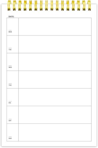 Weekly Planner ，5 X 8.25 inches - Undated Daily to-Do List Notepad, Spiral Bound,100gsm Paper,50 Sheets,Ideal for Men, Women, School, and Home，White in Saudi Arabia