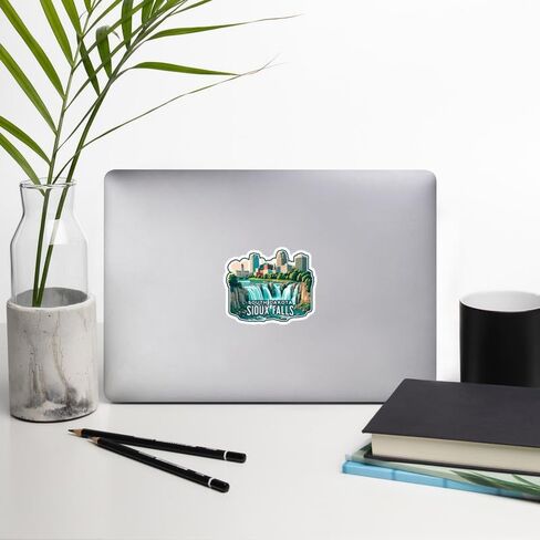 Sioux Falls South Dakota Sticker Weatherproof Vintage Decal Vinyl Small Waterproof for Water Bottle Mug Passport Scrapbook Notebook Laptop Tumbler Skateboard Computer Phone 4" ID44990 in Saudi Arabia
