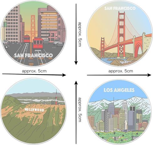 Travel Stickers for Scrapbooking – 5cm USA Stickers for Laptop, Water Bottle – Waterproof Vinyl 50 States Sticker San Francisco, Los Angeles, Hollywood – Ideal for Travel Journal, Journaling Supplies in Saudi Arabia