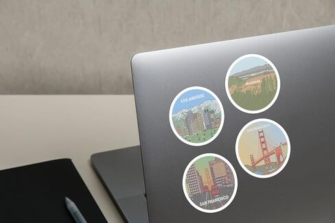 Travel Stickers for Scrapbooking – 5cm USA Stickers for Laptop, Water Bottle – Waterproof Vinyl 50 States Sticker San Francisco, Los Angeles, Hollywood – Ideal for Travel Journal, Journaling Supplies in Saudi Arabia