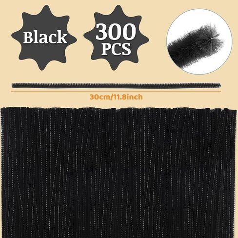 Zlulary Black Pipe Cleaners for Hair, Pipe Cleaners, 100 PCS Black Pipe Cleaners for Locs Chenille Stems Pipe Cleaners Craft Supplies for Wig Weaving DIY Halloween Decorations in Saudi Arabia