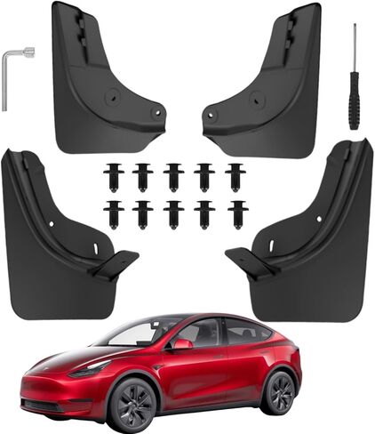 اللوحات الطينية المتوافقة مع واقيات الطين من Tesla Model Y 2020-2024 لملحقات Tesla Model Y (2 قطعة أمامية + 2 قطعة خلفية) in Kuwait