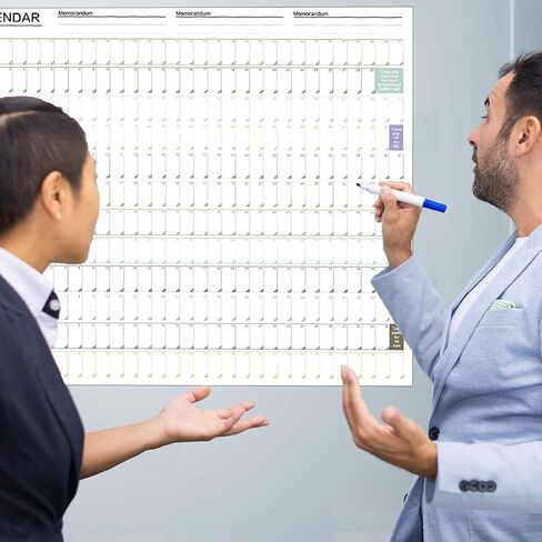 Reofrey 2025 Yearly Planner Schedule Calendar Full Year Calendar One Page, 29.2" X 20.7" Annual Year Round Large Wall Calendar, Thick Paper Poster Calendar with Stickers for Office Academic or Home in Kuwait