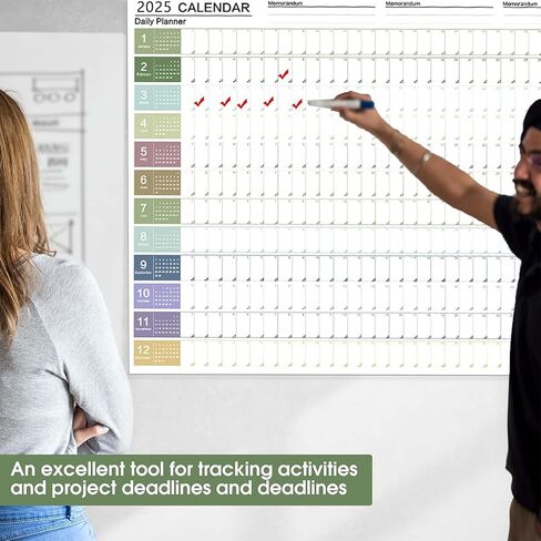 Reofrey 2025 Yearly Planner Schedule Calendar Full Year Calendar One Page, 29.2" X 20.7" Annual Year Round Large Wall Calendar, Thick Paper Poster Calendar with Stickers for Office Academic or Home in Kuwait