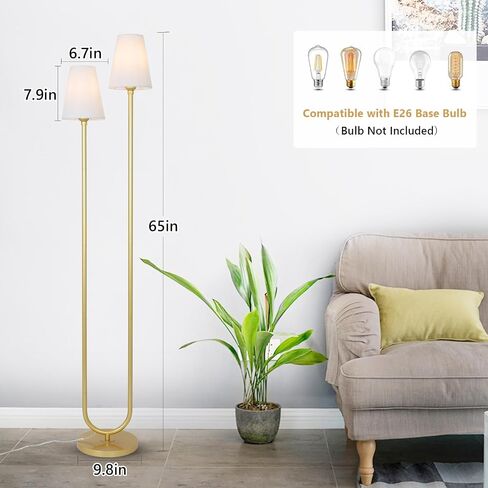 HMVPL Floor Lamps for Living Room, Modern Black Floor Lamp with Fabric Lampshade, Industrial Standing Lamp with On/Off Foot Switch, Farmhouse Tall Lamp for Living Room Corner Bedroom Office(66") in Saudi Arabia