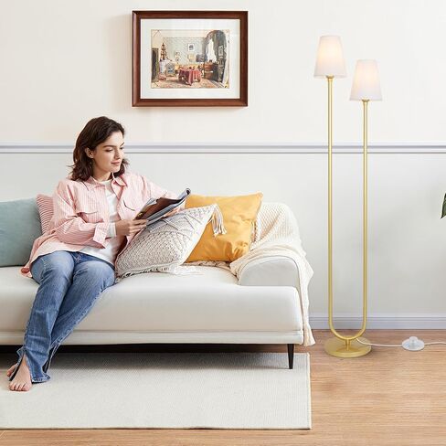 HMVPL Floor Lamps for Living Room, Modern Black Floor Lamp with Fabric Lampshade, Industrial Standing Lamp with On/Off Foot Switch, Farmhouse Tall Lamp for Living Room Corner Bedroom Office(66") in Saudi Arabia
