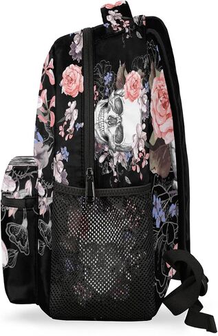 حقيبة ظهر مدرسية للكمبيوتر المحمول من Sugar Skull Flower مع جيوب متعددة للمشي لمسافات طويلة على الكتف حقيبة ظهر جامعية كبيرة للرجال والنساء والأطفال in Kuwait