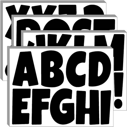 Bemeol Bulletin Board Letters 32 Sheets 4 Inch Stick on Letters Alphabet Cutout Letter for Bulletin Board Display School Classroom Home Decor(Black) in Saudi Arabia