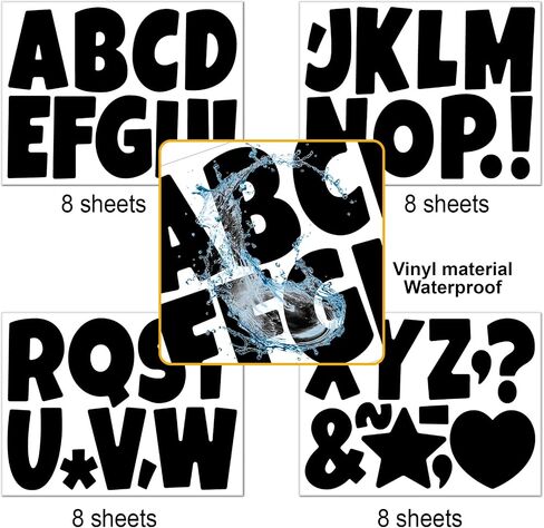 Bemeol Bulletin Board Letters 32 Sheets 4 Inch Stick on Letters Alphabet Cutout Letter for Bulletin Board Display School Classroom Home Decor(Black) in Saudi Arabia