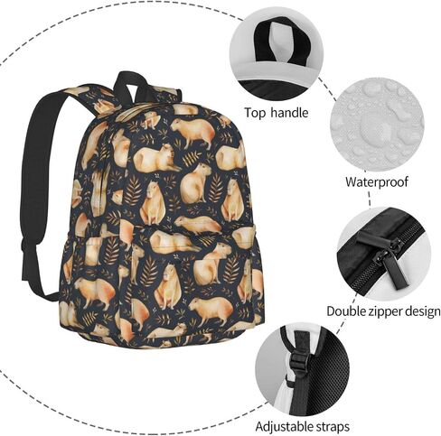 Capybara Backpack Book Bags Lightweight Casual Laptop Backpacks Travel Daypack For Man Woman in Saudi Arabia