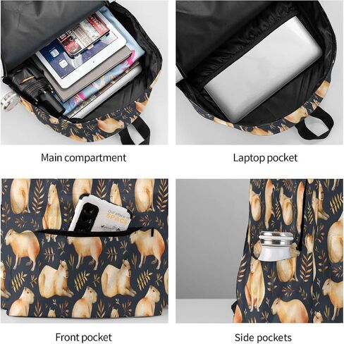 Capybara Backpack Book Bags Lightweight Casual Laptop Backpacks Travel Daypack For Man Woman in Saudi Arabia
