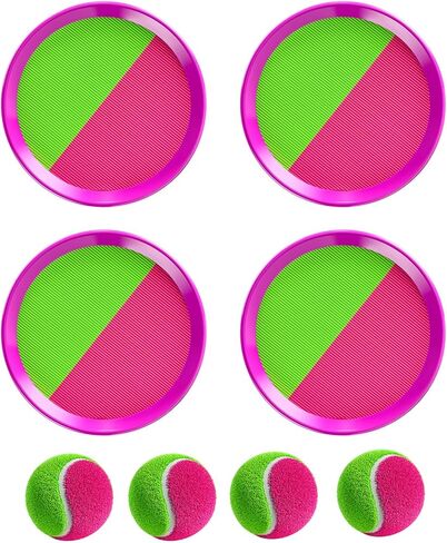 هدايا ألعاب تيمي الخارجية للأطفال بعمر 3 4 5 6 7 8 سنوات من الأولاد والبنات، مجموعة كرات القذف والالتقاط مع 4 مجاذيف و4 كرات، ألعاب الشاطئ ألعاب خارجية ألعاب ساحة ألعاب خارجية لعمر 3 4 5 5 6 سنوات للأولاد والبنات والأطفال in Kuwait