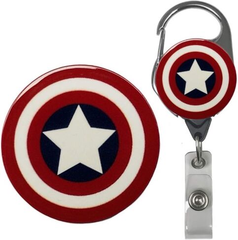 Superhero Real Charming Retractable Metal Carabiner ID Badge Holder Badge Reel (America MC) in Saudi Arabia
