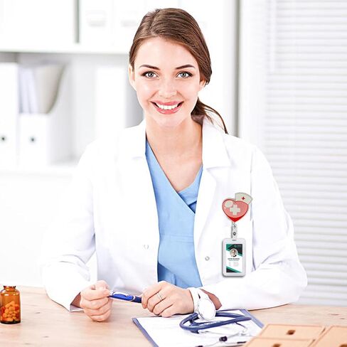 10pcs Cute Funny Nurse Badge Reel Clip Retractable ID Badge Holder Accessories for Nurses Nursing Doctor Teacher Healthcare Medical Work Office Employee Coworker Bulk Gifts (Nurse Styles) in Saudi Arabia