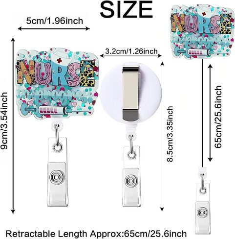 10pcs Cute Funny Nurse Badge Reel Clip Retractable ID Badge Holder Accessories for Nurses Nursing Doctor Teacher Healthcare Medical Work Office Employee Coworker Bulk Gifts (Nurse Styles) in Saudi Arabia
