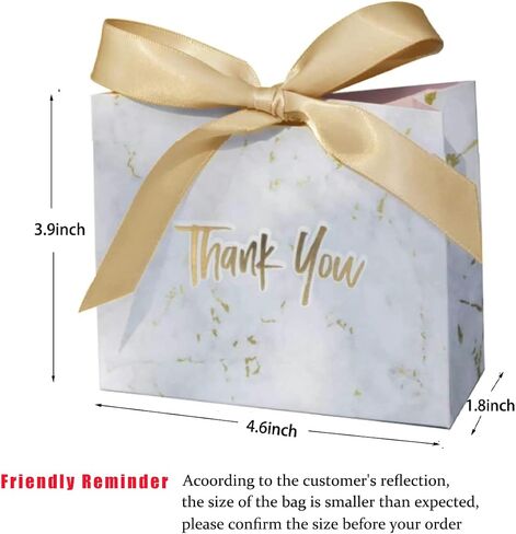 30Pack Small Thank You Gift Bags,Marble Pattern Party Favor Bags with Gold Bow Ribbon,4.5x1.8x3.Inches,Paper Bags for Birthday Wedding Bridesmaid Holiday Valentines Day (Black) in Kuwait