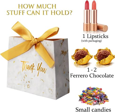 30Pack Small Thank You Gift Bags,Marble Pattern Party Favor Bags with Gold Bow Ribbon,4.5x1.8x3.Inches,Paper Bags for Birthday Wedding Bridesmaid Holiday Valentines Day (Black) in Kuwait